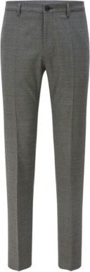 Slim-fit trousers in a micro-patterned wool blend