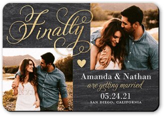 Save The Date Cards: Irrevocably Official Save The Date, Grey, Magnet, Matte