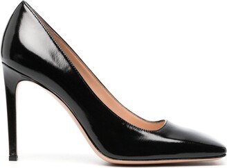 Square-Toe Patent Leather Pumps