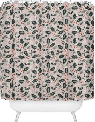 Coastal Studio Hollydays Shower Curtain Light Pink