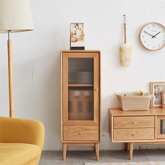 Solid Oak Bedside Table Storage Cabinet-AA