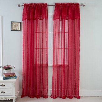 RT Designer Collection RT Designers Collection Gretchen Striped 90 in. Sheer Rod Pocket Single Curtain Panel - 54 x 90 in. - 54 x 90 in.