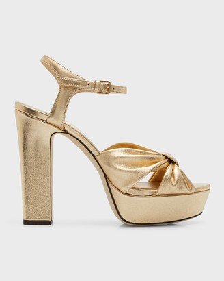 Heloise Metallic Ankle-Strap Platform Sandals