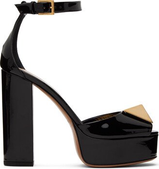 Black One Stud 120 Platform Heeled Sandals