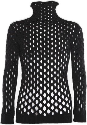 High Neck Mesh Sweater