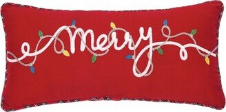 Merry Lights Embellished Christmas Throw Pillow