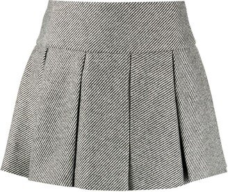 Pleated Virgin-Wool Miniskirt