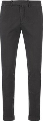 BSETTECENTO Anthracite Stretch Cotton Slim Fit Trousers