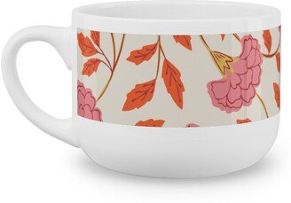 Mugs: Naisha's Garden Latte Mug, White, 25Oz, Pink