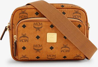 Mens Cognac Aren Coated Canvas and Leather Cross-body bag