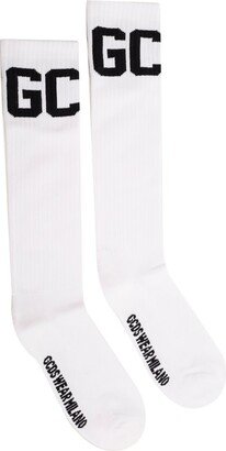 Logo Intarsia Mid Calf Socks