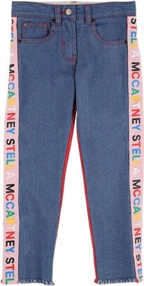 Organic cotton denim jeans w/logo tape