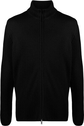 Ribbed-Knit Zipped Merino Jumper