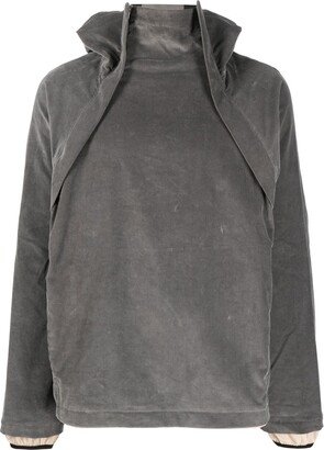 RANRA Double-Zip Collar Corduroy Sweater