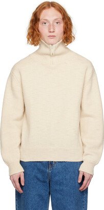 Off-White Zip-Up Sweater