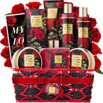 Lovery Spa Gifts for Women, Bath and Body Gift Set, Exotic Rose Gift Basket