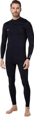 Ninja 4/3 mm Chest Zip Full Wetsuit (Black/Black) Men's Wetsuits One Piece