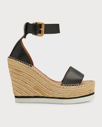 Glyn Leather Wedge Espadrille Sandals-AA