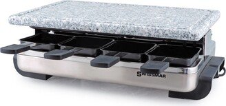 8 Person Stelvio Raclette Party Grill with Granite Stone Grill Top