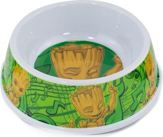 Buckle-Down Single Melamine Pet Bowl - 7.5 (16oz) - Marvel Comics Groot Happy Pose + Groot Poses Music Notes Greens