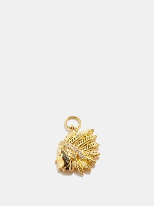 Chief Diamond & 14kt Gold Charm