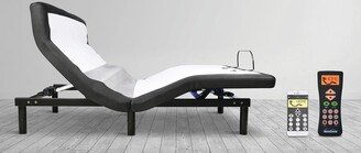 DECO Luxurious Softform Adjustable Bed Base - Customizable Positions, Presets, Massage, LED Lights - Wireless Remote or App Control