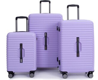 IGEMAN Luggage Sets PC+ABS Lightweight Suitcase with Large Capacity, Light Purple 3-Piece Sets