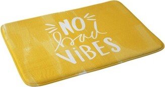 Allyson Johnson No Bad Vibes Memory Foam Bath Mat Typography Yellow