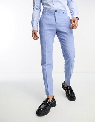 linen mix suit pants in light blue