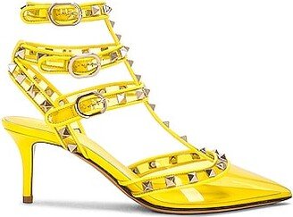 Rockstud Ankle Strap Pump in Yellow