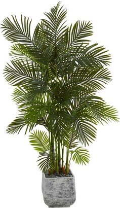 75in. Areca Palm Artificial Tree in White Planter