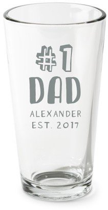 Pint Glasses: Number One Dad Pint Glass, Etched Pint, Set Of 1, White