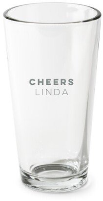 Pint Glasses: Bold Cheers Pint Glass, Etched Pint, Set Of 1, White