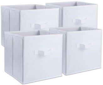 Non-woven Polypropylene Cube Solid White Square Set of 4