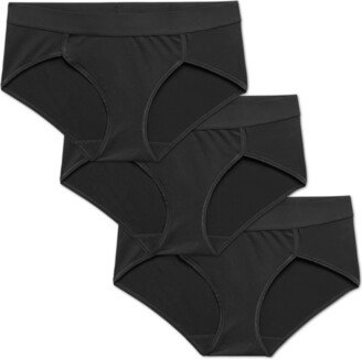 Women's Cotton Modal Blend Brief - Plus Size Underwear 3-Pack - Black - 1X