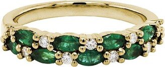 Gemstones 14K 0.95 Ct. Tw. Diamond & Emerald Stack Band Ring