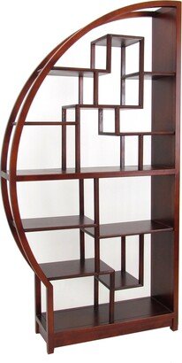Half Arch Shape Display Unit with Multiple Shelves, Dark Brown