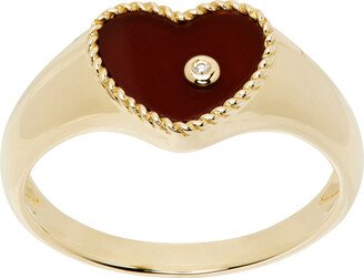 Gold Baby Chevaleire Cœur Agate Ring