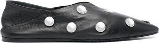 Studded Leather Ballerina Shoes