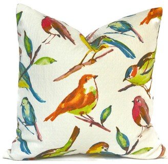 Outdoor Pillow Covers With Zippers, Easy To Change, Affordable Style, Quick Shipping, Bluebird Fiesta