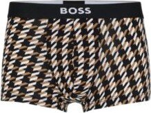 Logo-waistband regular-rise trunks with houndstooth print