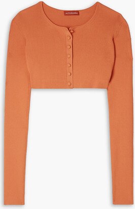 Blazar cropped ribbed-knit cardigan