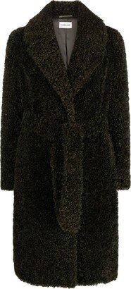 Belted Faux-Shearling Coat