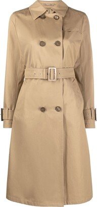Belted Double-Breasted Trench Coat-AB