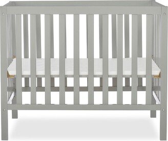 JPMA Certified Edgewood 4-in-1 Convertible Mini Crib in Cool Grey