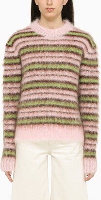 Striped quartz crew-neck sweater