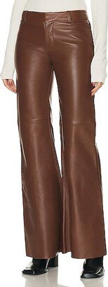 Flare Leather Pant in Chocolate