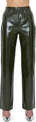 Cassie Super High Waist Straight Leg Faux Leather Pants