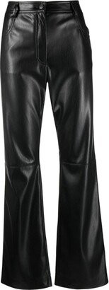 Faux-Leather Straight-Leg Trousers-AA