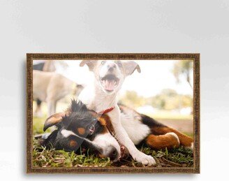 CustomPictureFrames.com 19x7 Frame Black Real Wood Picture Frame Width 0.75 inches | Interior